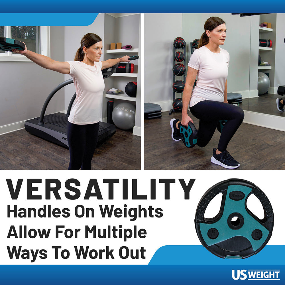 Usw 54Lb Weight Set With 55" Padded Bar - Teal