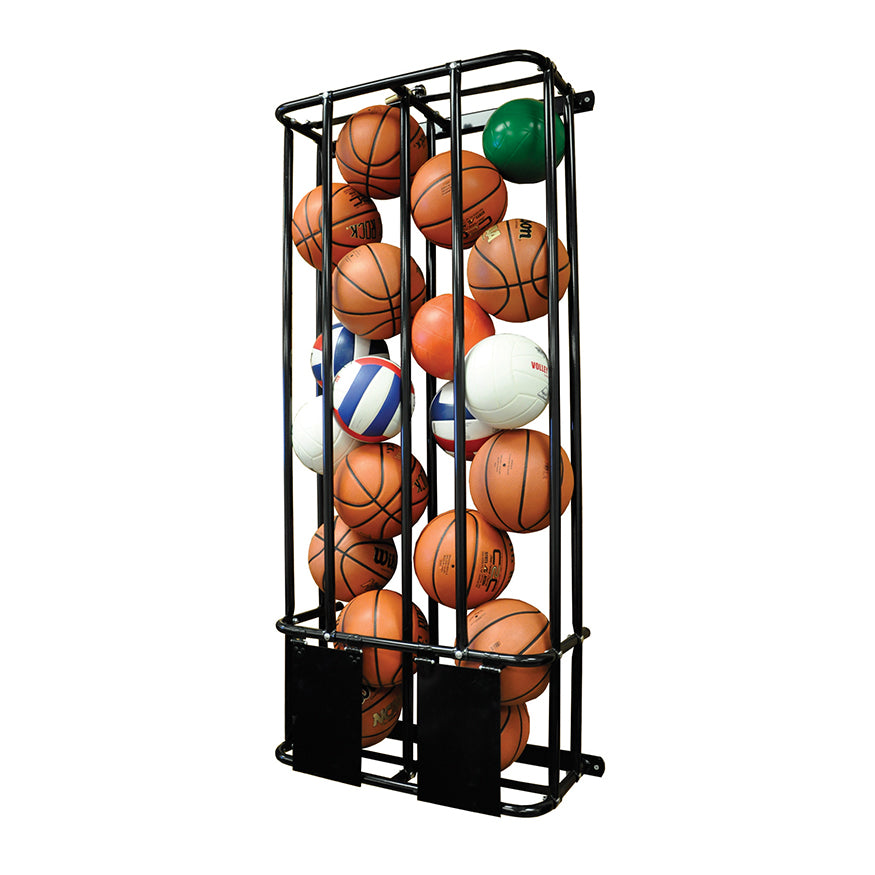 Ball Rack - Wall Mounted - StackMaster  (Double - 16 Basketballs)