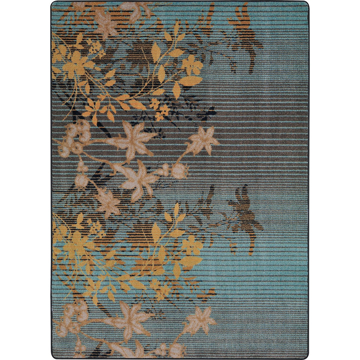 Peaceful Garden 10'9" x 13'2" area rug in color Lagoon