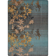 Peaceful Garden 5'4" x 7'8" area rug in color Lagoon