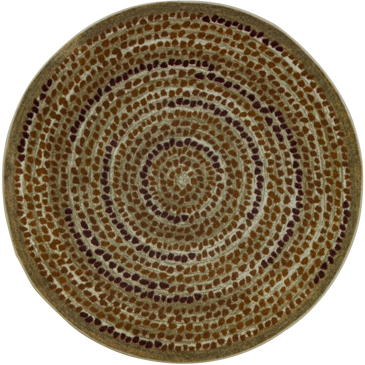 Peaceful Pebbles 13'2" Round area rug in color Terracotta