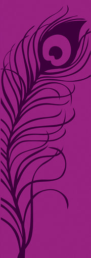 YOGA & PILATES MAT Peacock Feather - Purple - 1/4"H x 24"W x 68"L