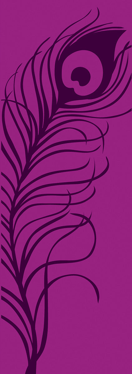YOGA & PILATES MAT Peacock Feather - Purple - 1/4"H x 24"W x 68"L