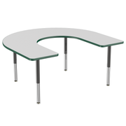 60" x 66" Horseshoe T-Molding Activity Table with Adjustable Super Legs - Gray/Green/Black