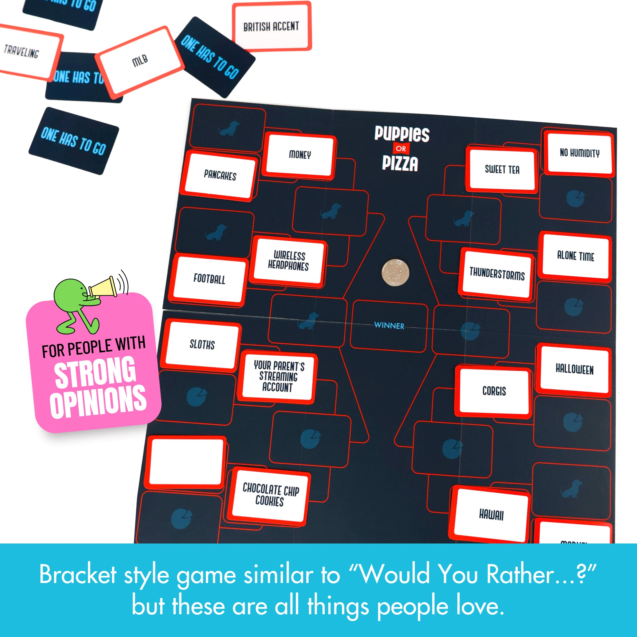Spin Master Games, SolidRoots Puppies or Pizza? The Card Game of Impossible Choices | Family Games, Adult Games, Travel Games, Camping Games | Party Games for Adults & Kids Ages 8+