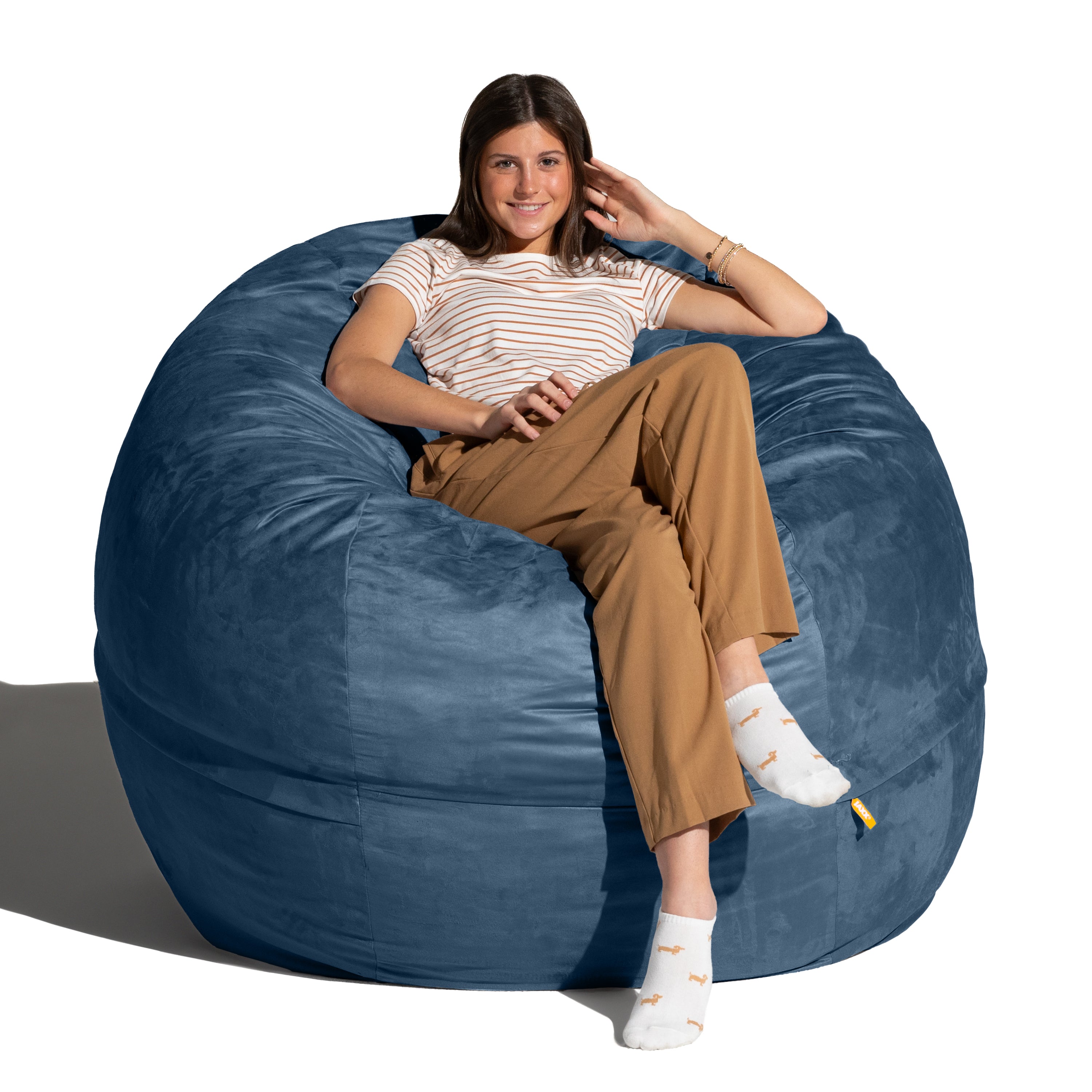 Jaxx Saxx 5 Foot Large Bean Bag w/ Removable Cover, Chocolate