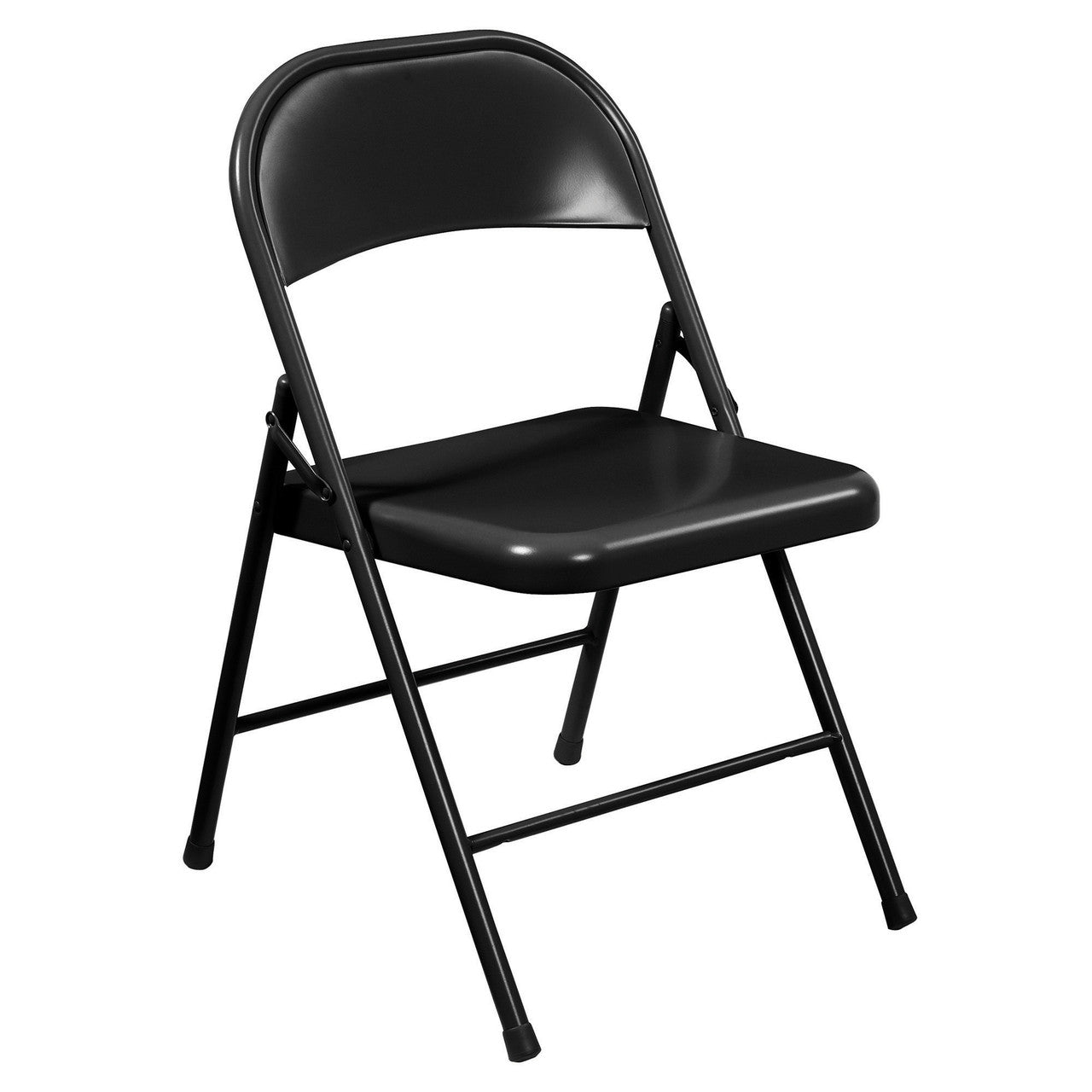 OfficeSource  Steel Folding Chairs - Set of 4 - Black