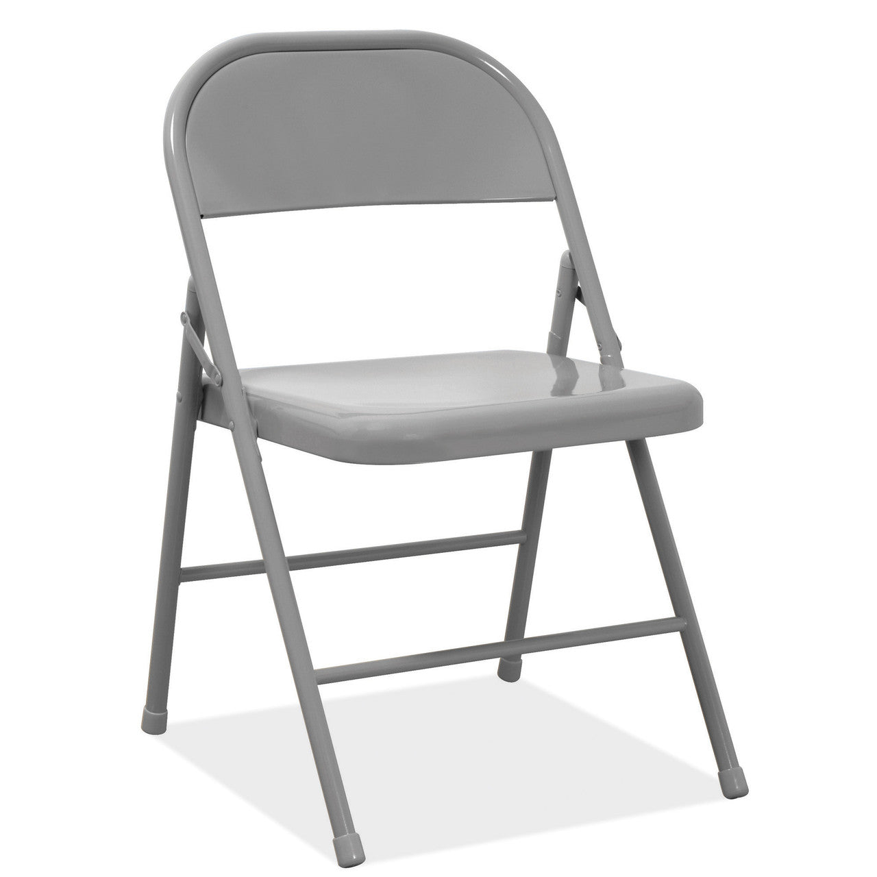 OfficeSource  Steel Folding Chairs- Set of 4 - Gray