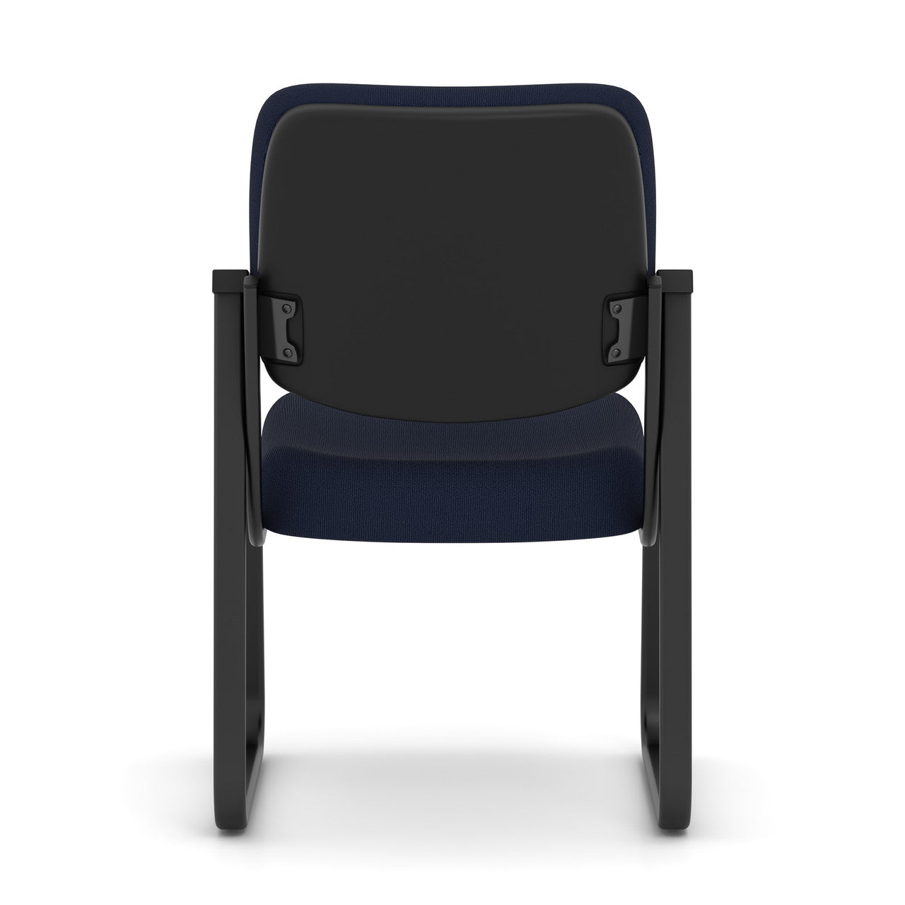 OfficeSource Value Sled Base Guest Chair with Black Frame - Navy