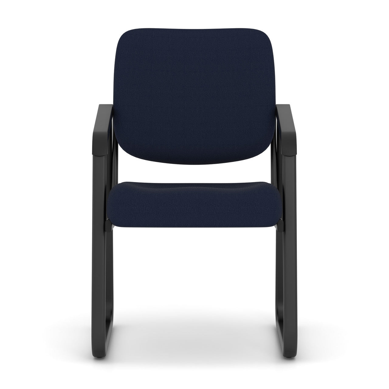 OfficeSource Value Sled Base Guest Chair with Black Frame - Navy