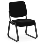 OfficeSource Value Armless, Sled Base Guest Chair with Black Frame - Black