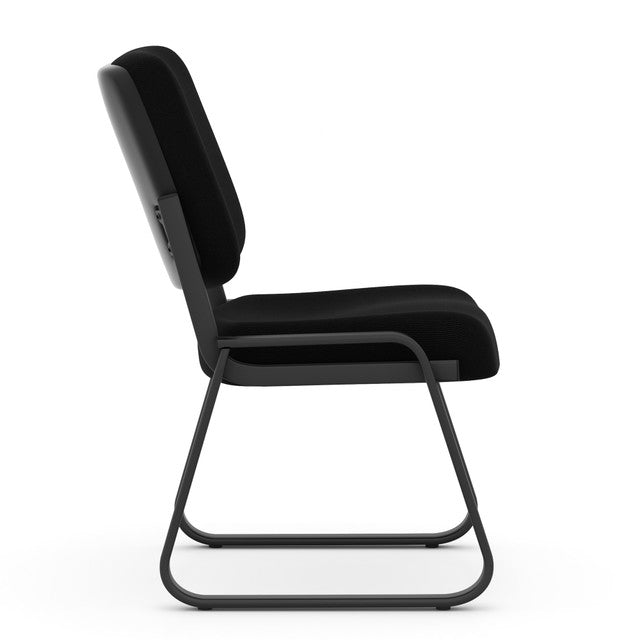OfficeSource Value Armless, Sled Base Guest Chair with Black Frame - Black