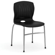 OfficeSource Slash Armless Guest Stack Chair with Chrome Frame - Black