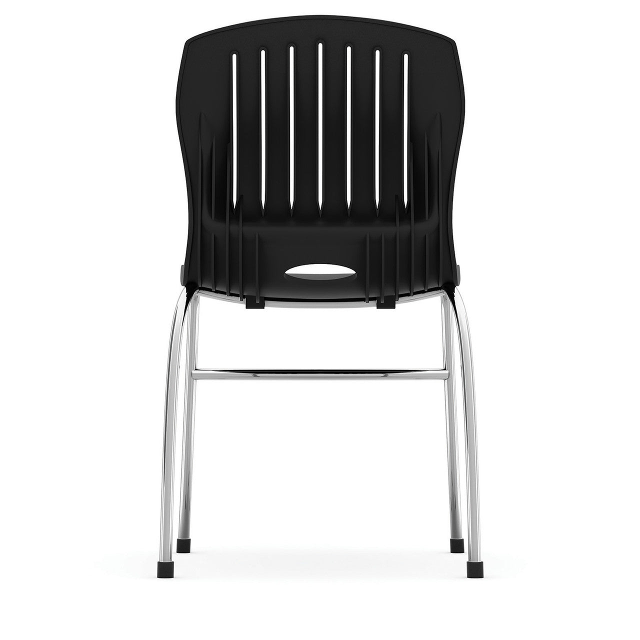 OfficeSource Slash Armless Guest Stack Chair with Chrome Frame - Black