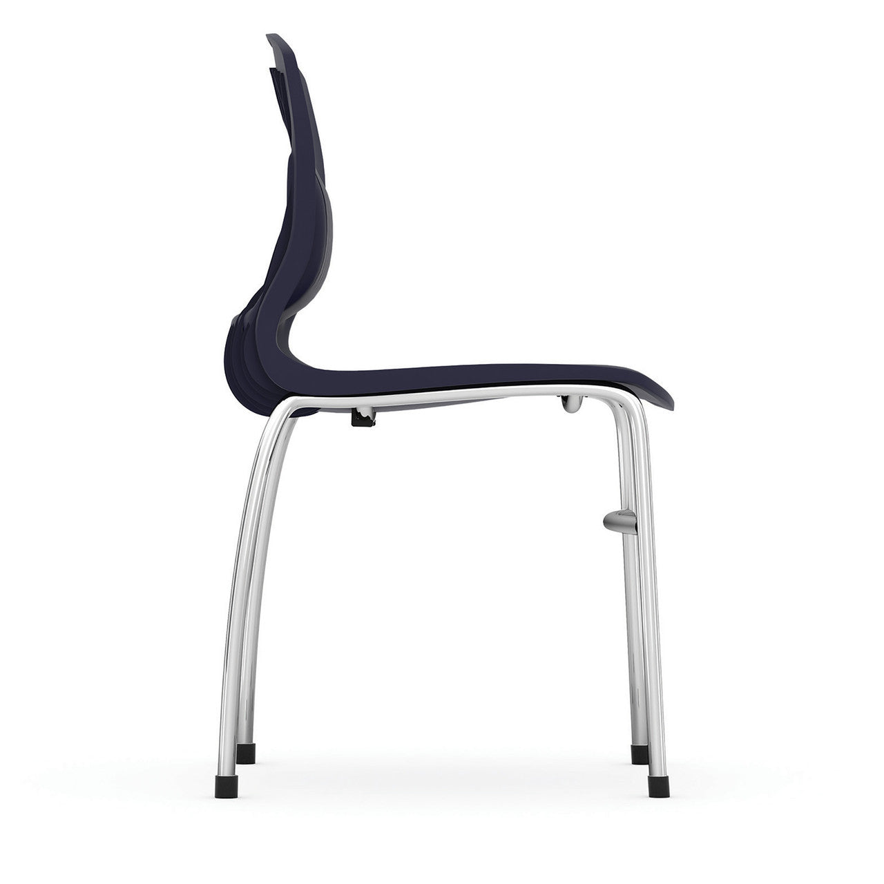 OfficeSource Slash Armless Guest Stack Chair with Chrome Frame - Navy