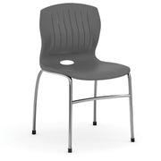 OfficeSource Slash Armless Guest Stack Chair with Chrome Frame - Gray