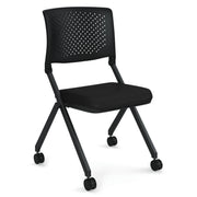 OfficeSource Julep Armless Nesting Chair with Fabric Seat - Black Fabric