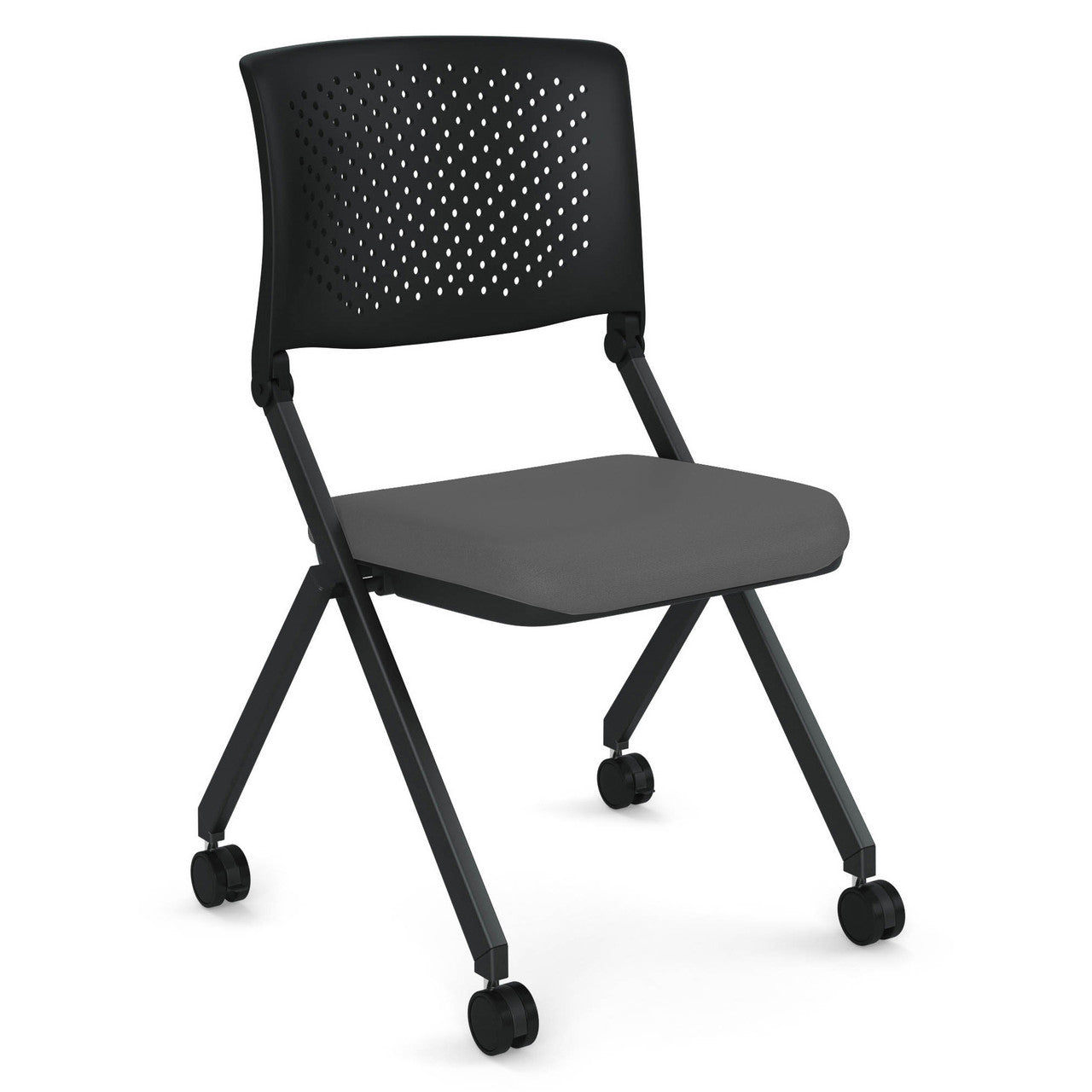 OfficeSource Julep Armless Nesting Chair with Fabric Seat - Cool Gray Fabric
