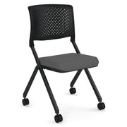 OfficeSource Julep Armless Nesting Chair with Fabric Seat - Cool Gray Fabric