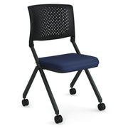 OfficeSource Julep Armless Nesting Chair with Fabric Seat - Celestial Blue Fabric