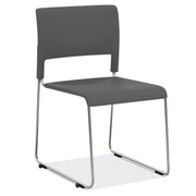OfficeSource Mario Collection Armless Stackable Side Chair with Chrome Frame - Charcoal