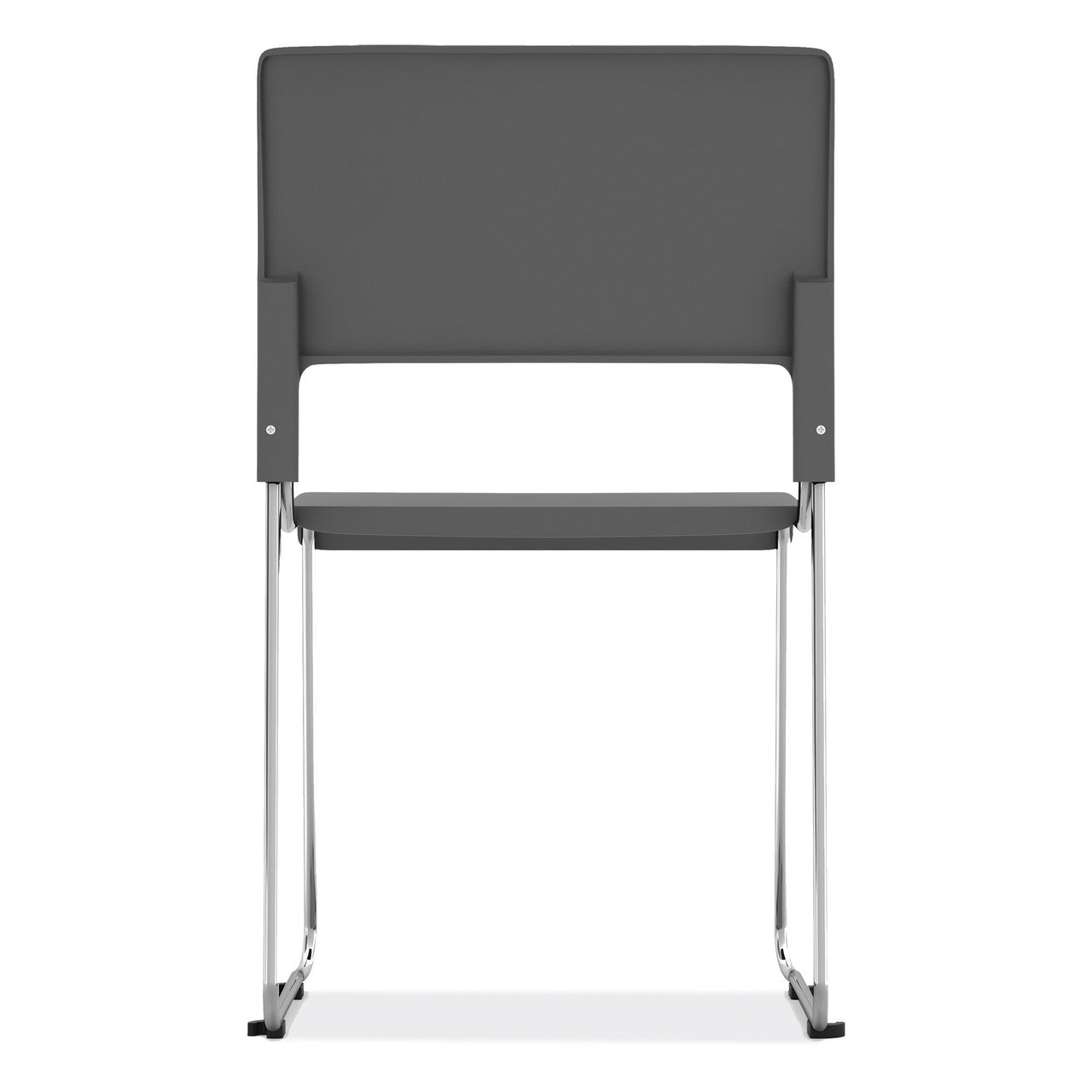 OfficeSource Mario Collection Armless Stackable Side Chair with Chrome Frame - Charcoal