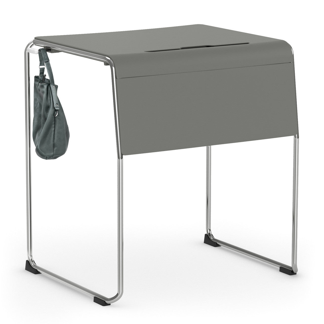 OfficeSource Mario Collection Student Stackable Desk with Chrome Frame - Charcoal