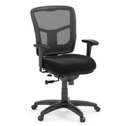 OfficeSource CoolMesh Basic Task Chair with Fabric Seat and Black Frame - Black Fabric Seat