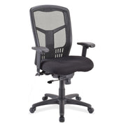 OfficeSource CoolMesh Synchro High Back Mesh Chair with Seat Slider and Black Frame - Black Fabric Seat