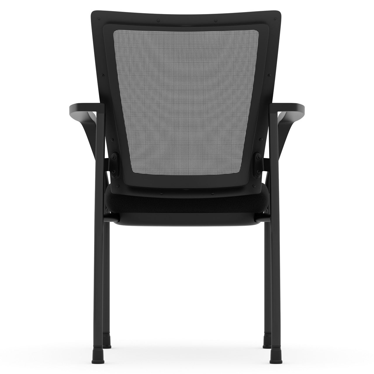 OfficeSource CoolMesh Collection Mesh Back Stacking Chair - Black Fabric