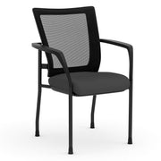 OfficeSource CoolMesh Collection Mesh Back Stacking Chair - Light Gray Fabric