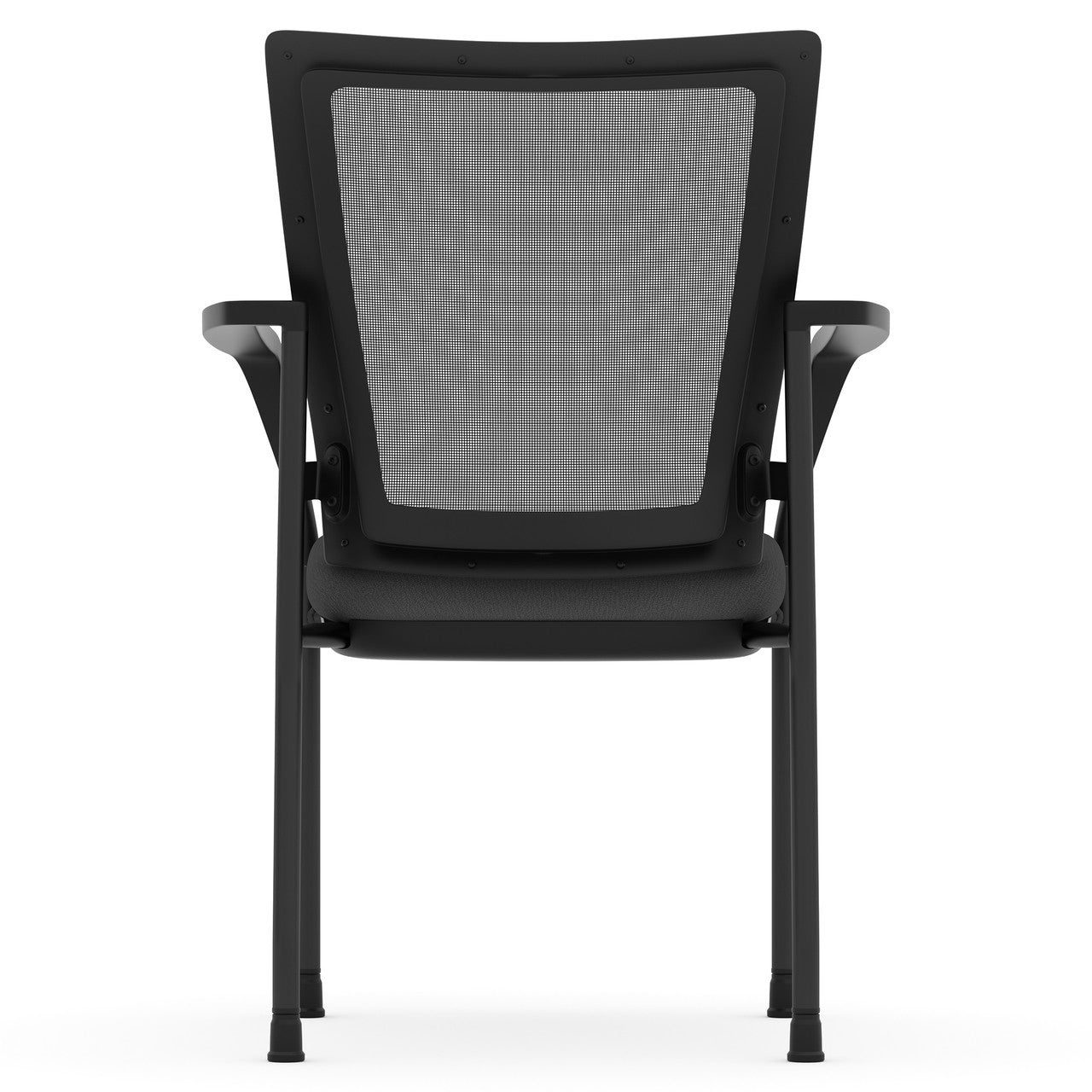 OfficeSource CoolMesh Collection Mesh Back Stacking Chair - Light Gray Fabric