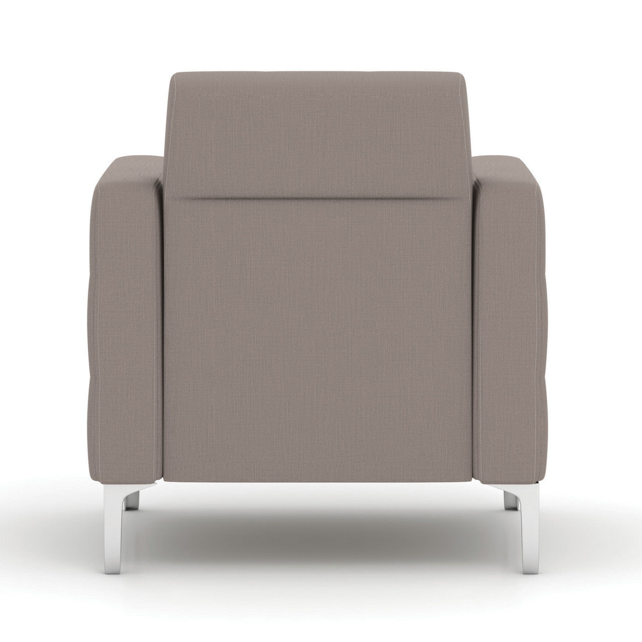 OfficeSource Draper Club Chair with Silver Metal Legs - Taupe