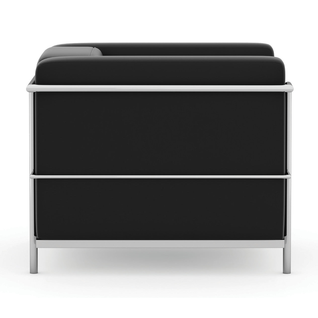 OfficeSource Madison Club Chair with Chrome Frame - Black PU Leather