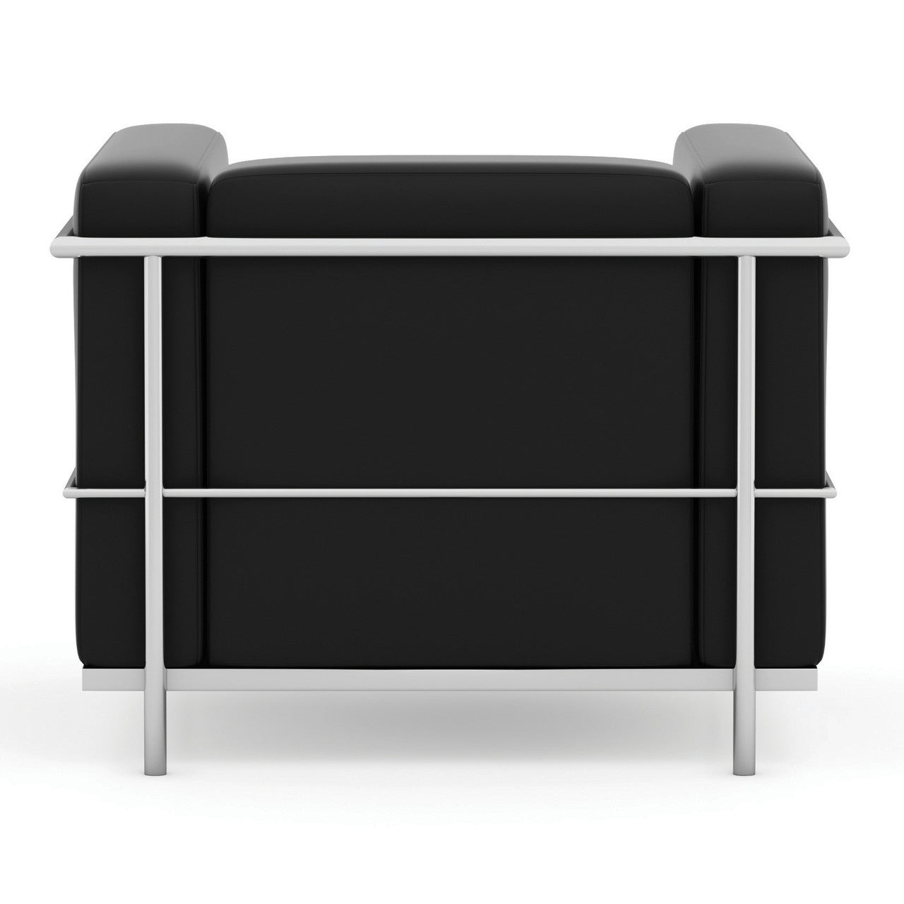 OfficeSource Madison Club Chair with Chrome Frame - Black PU Leather