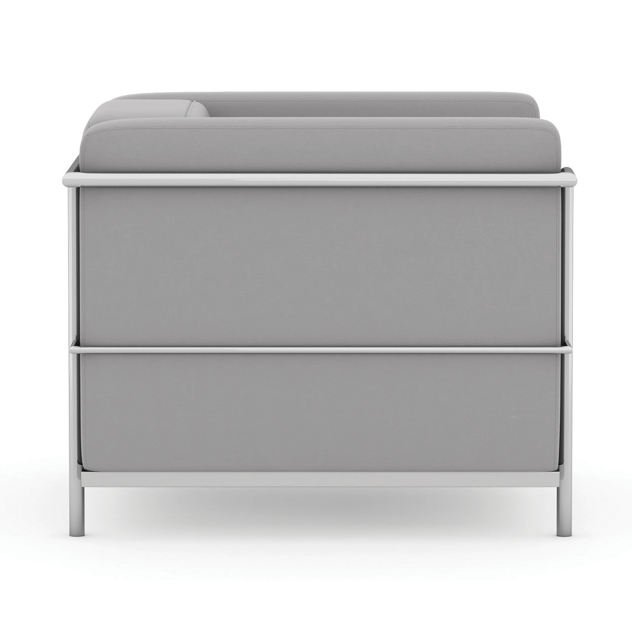 OfficeSource Madison Club Chair with Chrome Frame - Light Gray PU Leather