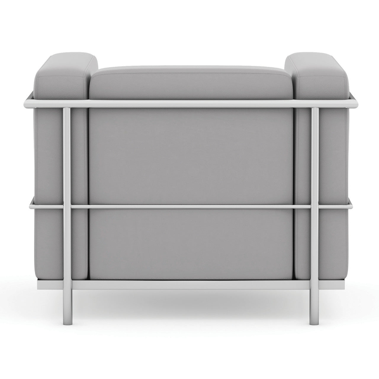 OfficeSource Madison Club Chair with Chrome Frame - Light Gray PU Leather