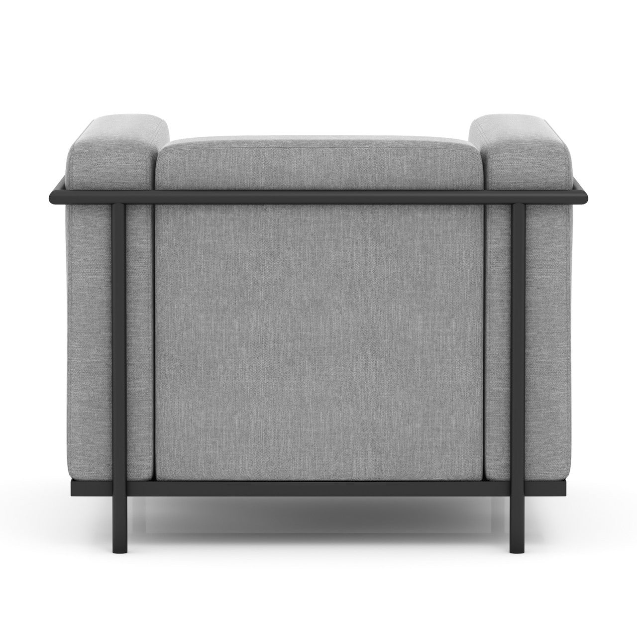 OfficeSource Framed Club Chair with Matte Black Metal Frame - Light Gray