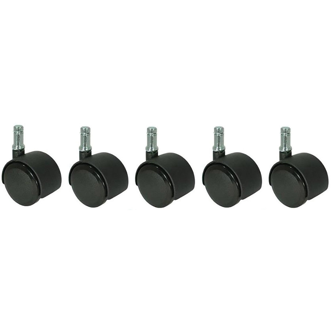 OfficeSource CoolMesh Pro Collection Soft Dual Wheel Casters - Set of 5 - Black