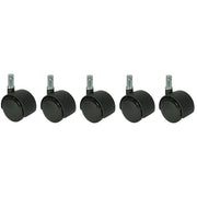 OfficeSource CoolMesh Pro Collection Soft Dual Wheel Casters - Set of 5 - Black
