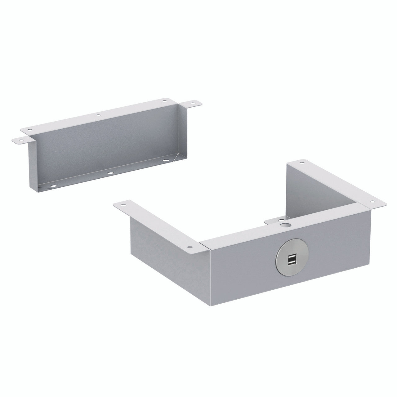 OfficeSource Metal Pedestals Hanging Bracket with USB for OSCMPBF - Silver