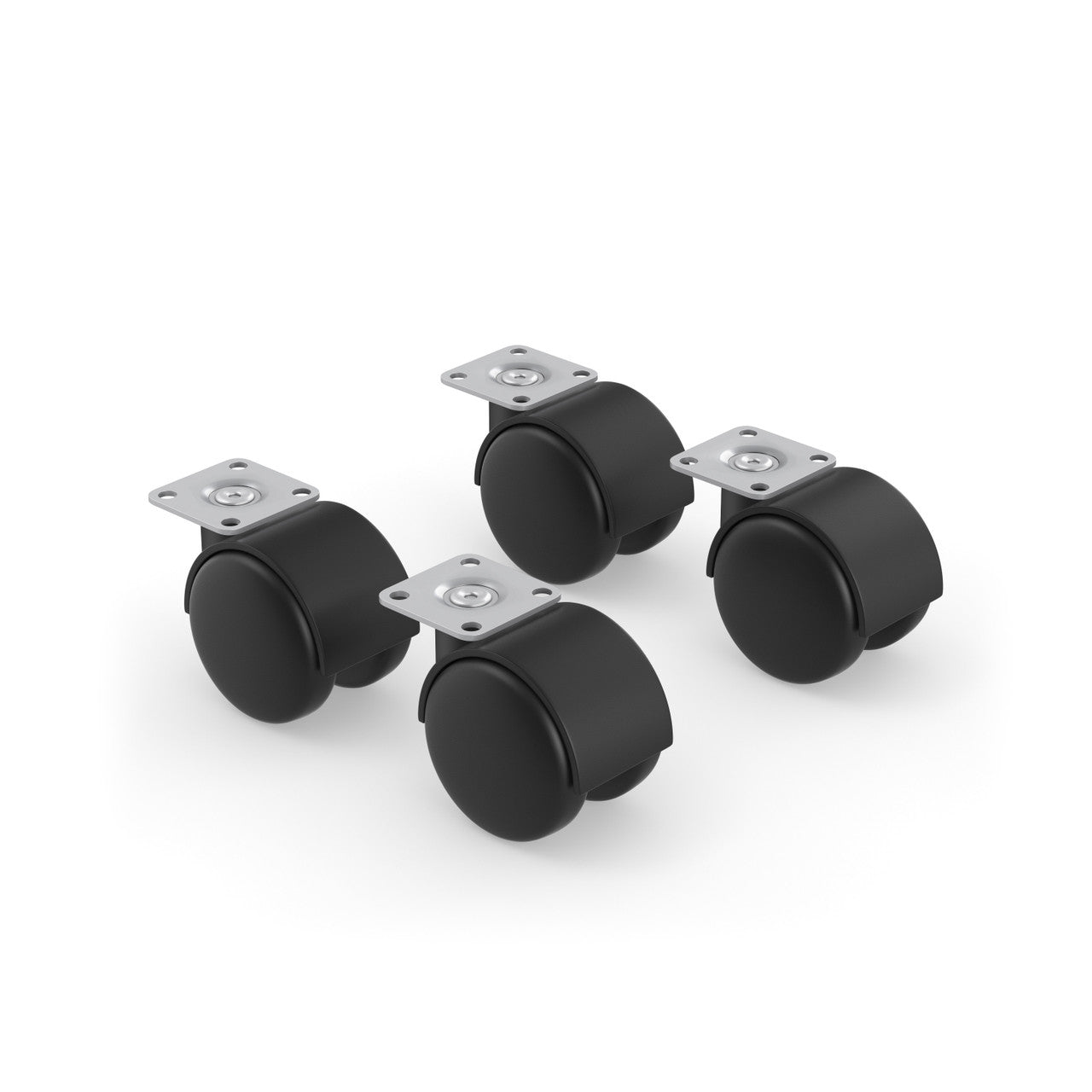 OfficeSource Metal Pedestals Optional Casters For Metal Pedestals - Black