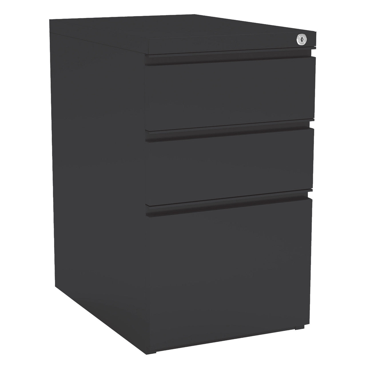 OfficeSource Metal Pedestals 3 Drawer Metal File and Dual Box Pedestal - 22"D - Black