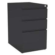 OfficeSource Metal Pedestals 3 Drawer Metal File and Dual Box Pedestal - 22"D - Black