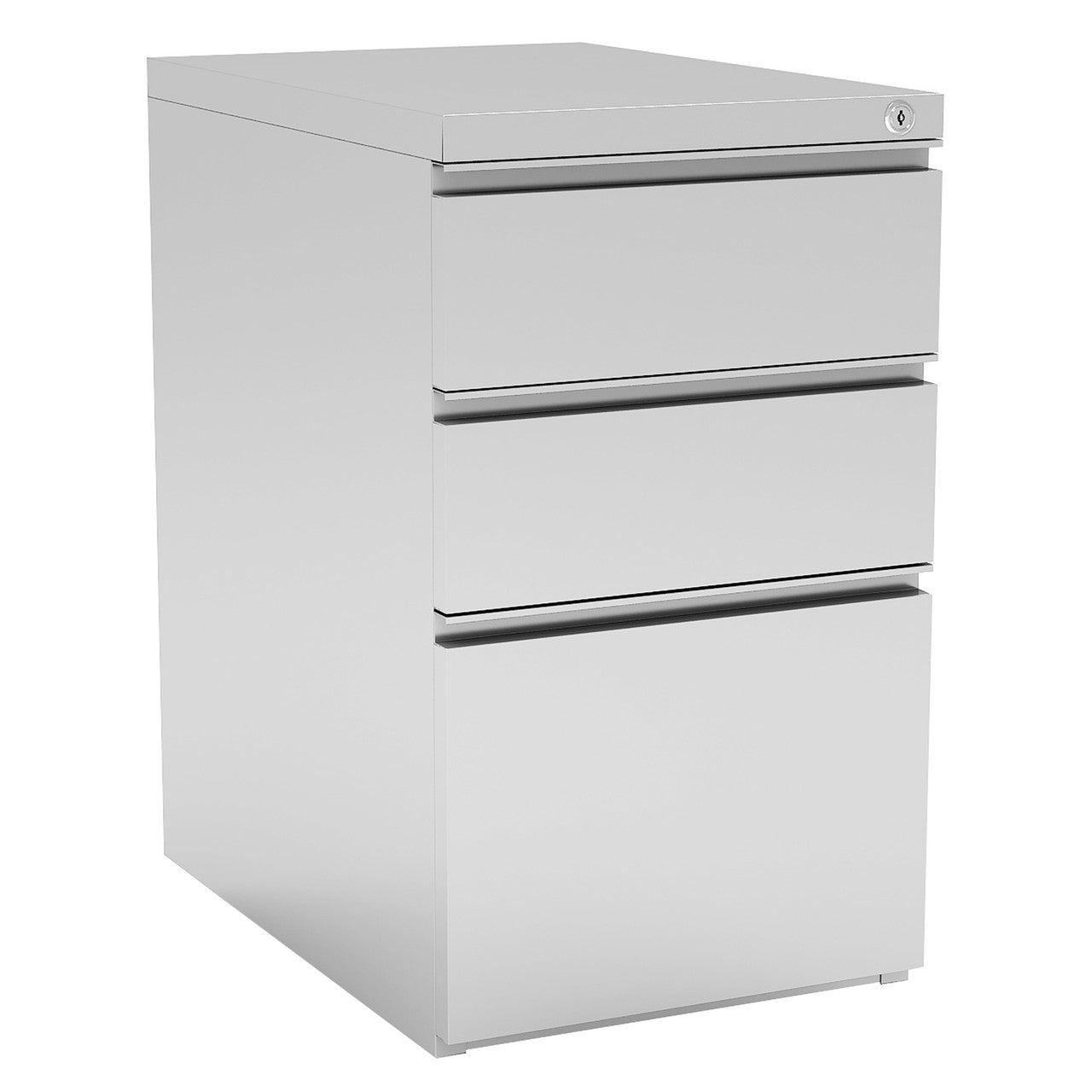 OfficeSource Metal Pedestals 3 Drawer Metal File and Dual Box Pedestal - 22"D - Silver