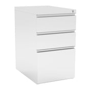 OfficeSource Metal Pedestals 3 Drawer Metal File and Dual Box Pedestal - 22"D - White
