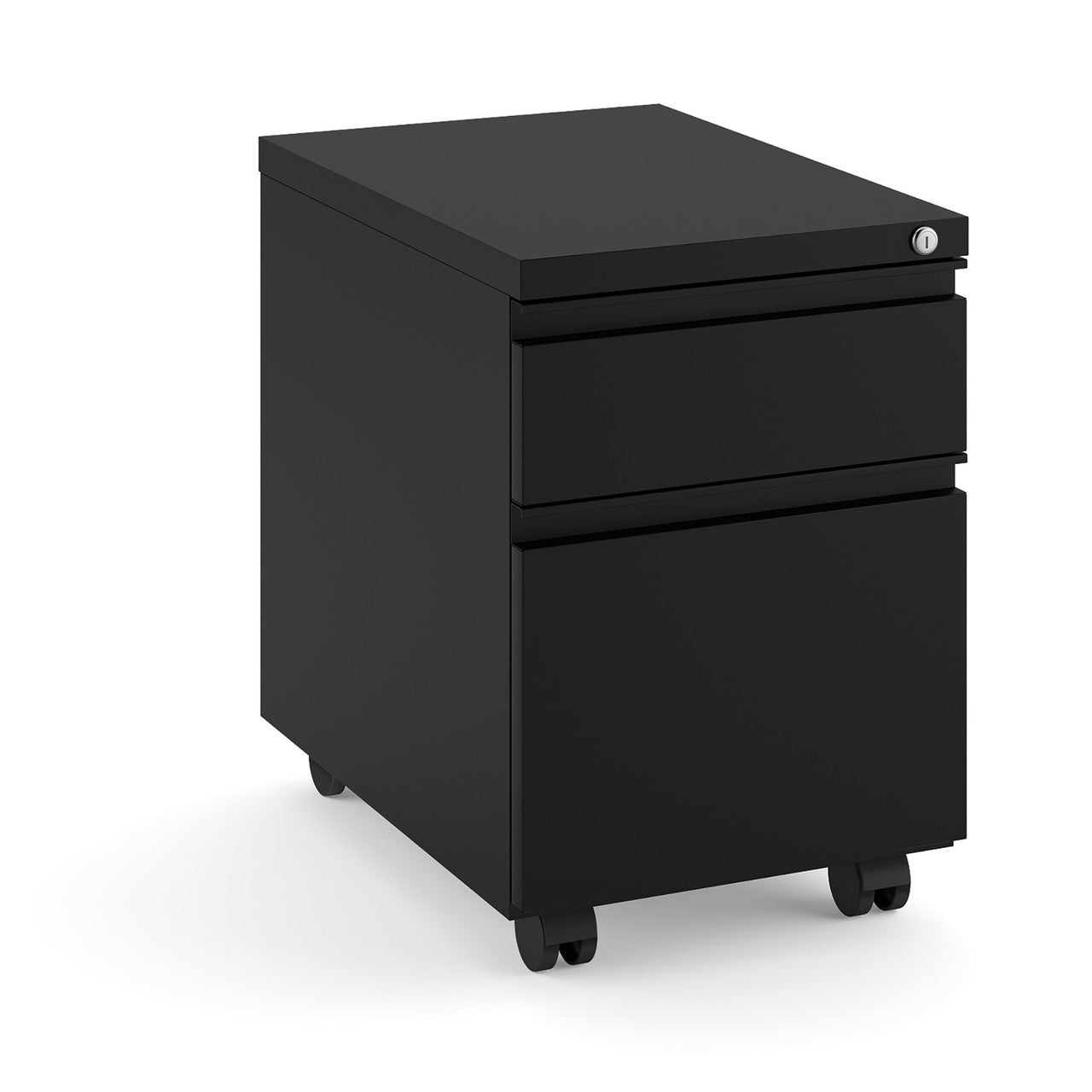 OfficeSource Metal Pedestals 2 Drawer Metal File and Box Pedestal - 22"D - Black