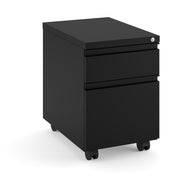 OfficeSource Metal Pedestals 2 Drawer Metal File and Box Pedestal - 22"D - Black