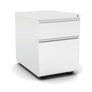 OfficeSource Metal Pedestals 2 Drawer Metal File and Box Pedestal - 22"D - White