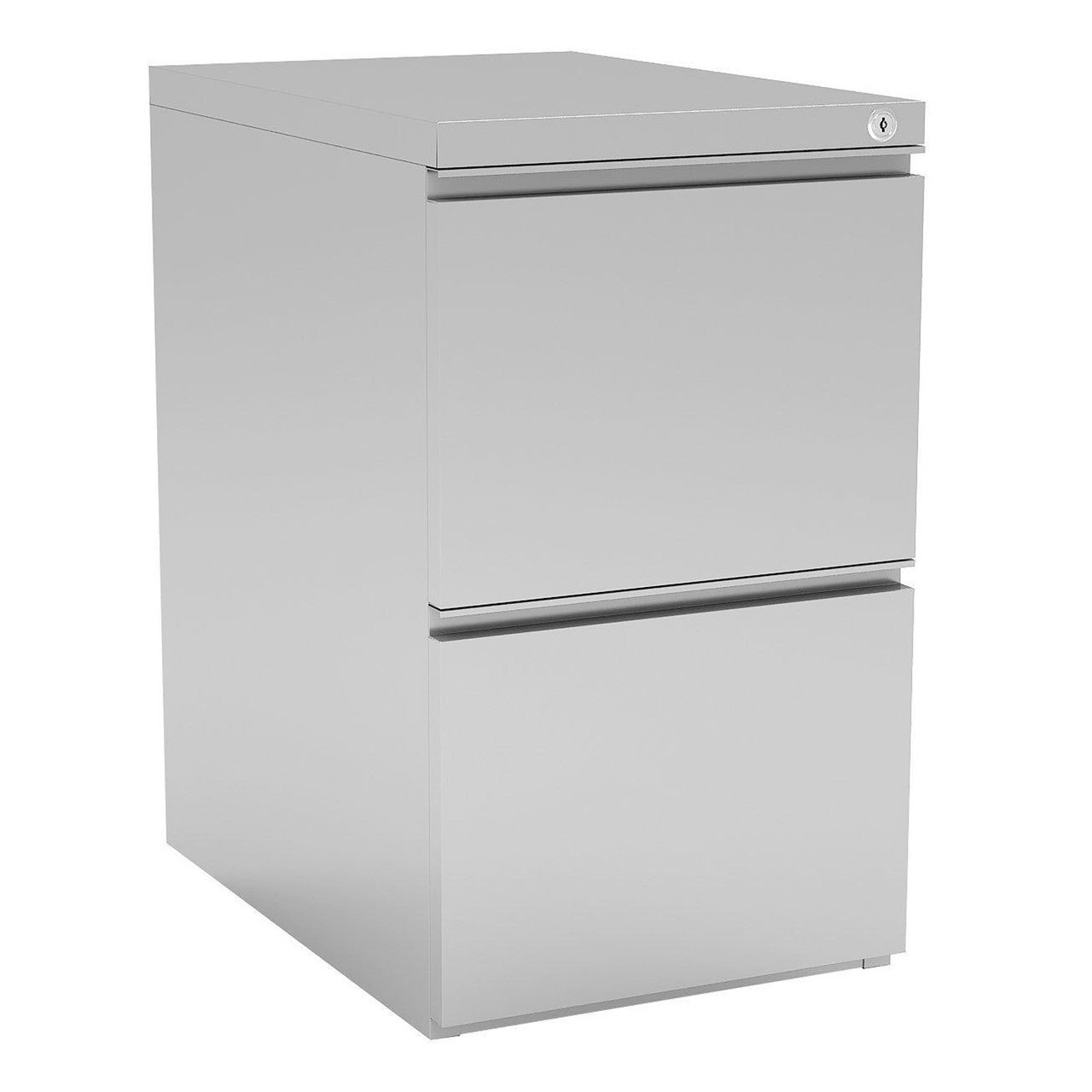 OfficeSource Metal Pedestals 2 Drawer Metal Dual File Pedestal - 22"D - Silver
